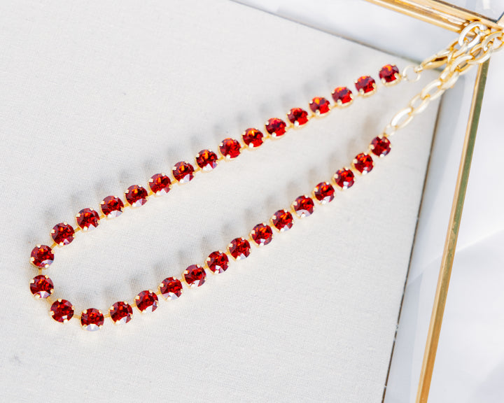 TOVA: (N5715GSR) Oakland Necklace in Scarlet Red