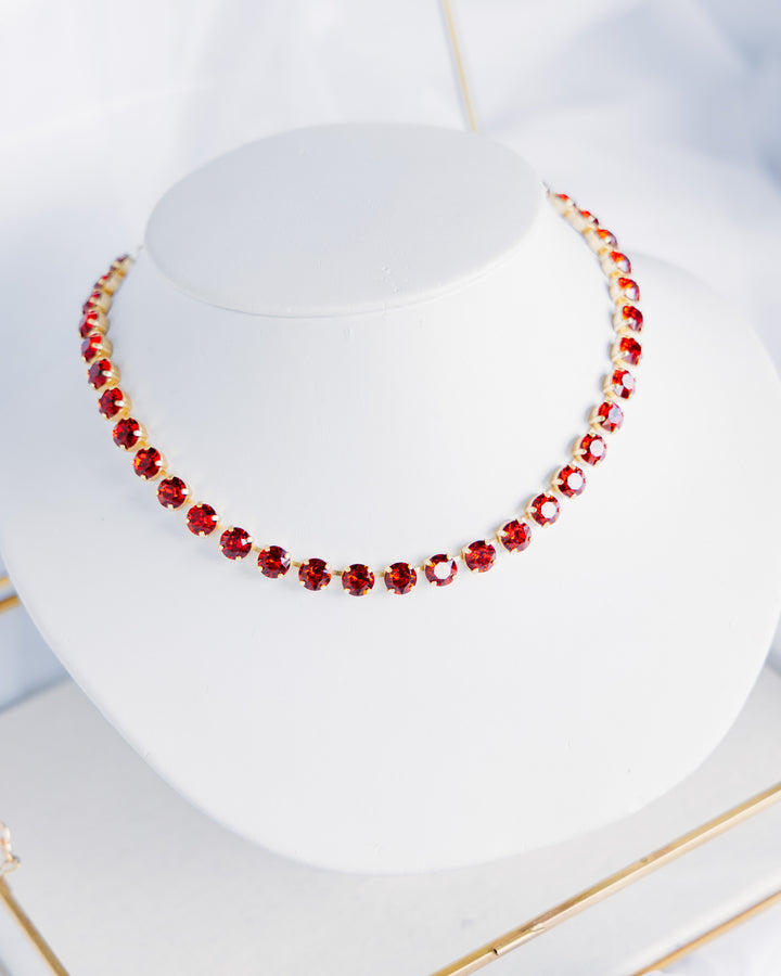 TOVA: (N5715GSR) Oakland Necklace in Scarlet Red