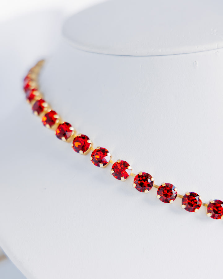 TOVA: (N5715GSR) Oakland Necklace in Scarlet Red