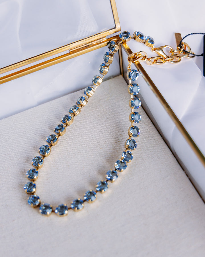 TOVA: ( N5715LSUN) Oakland Necklace Fairy Dust / Light Sapphire Unfoiled