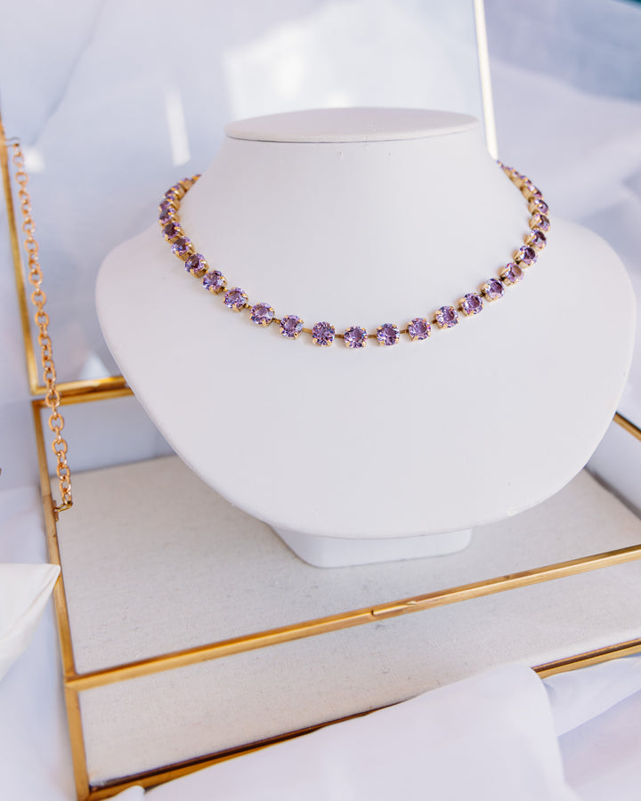 TOVA: (N5715VUN) Oakland Necklace Fairy Dust / Unfoiled Violet
