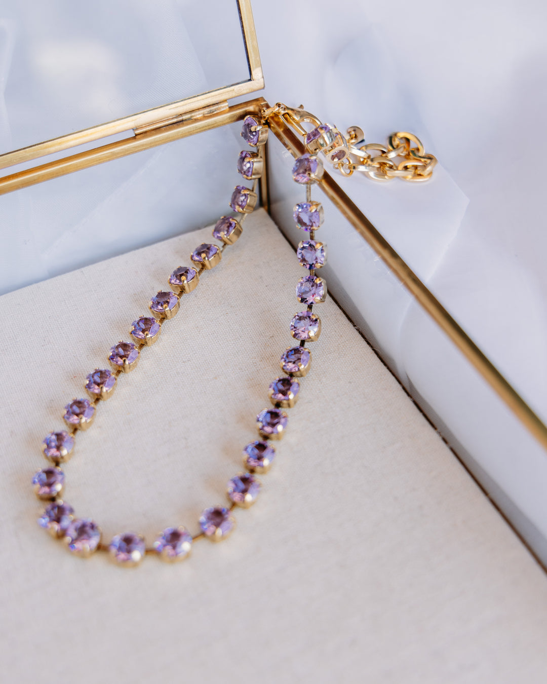 TOVA: (N5715VUN) Oakland Necklace Fairy Dust / Unfoiled Violet