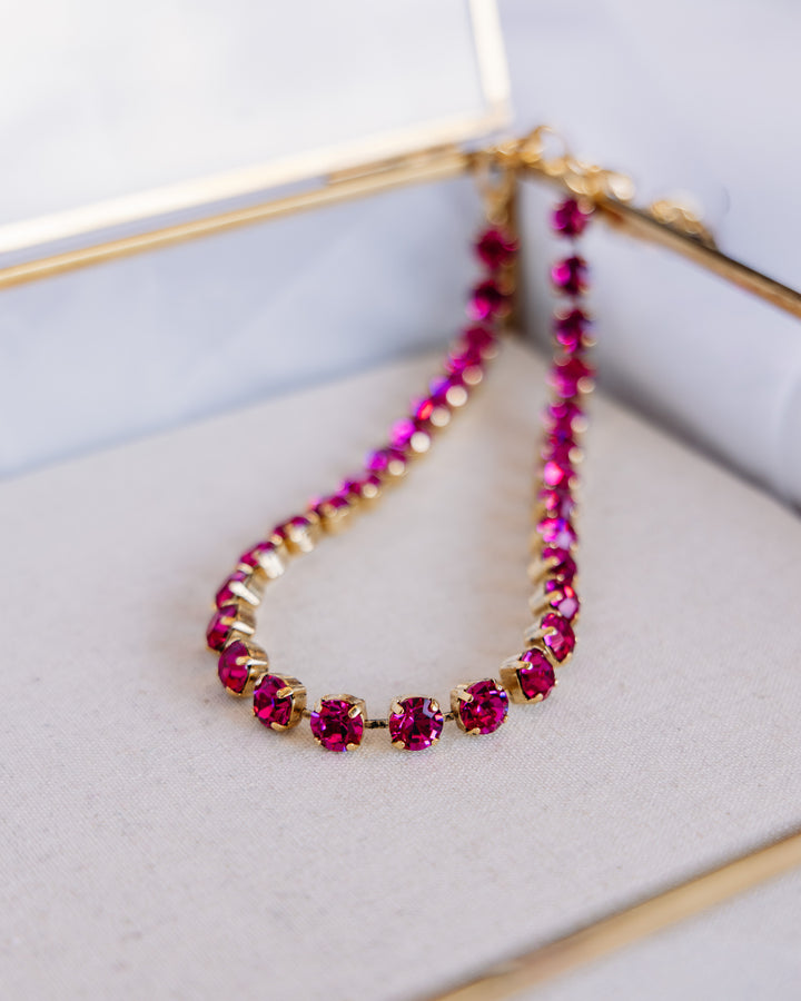 TOVA: (N5715DRG) Oakland Necklace Dark Rose Glimmer