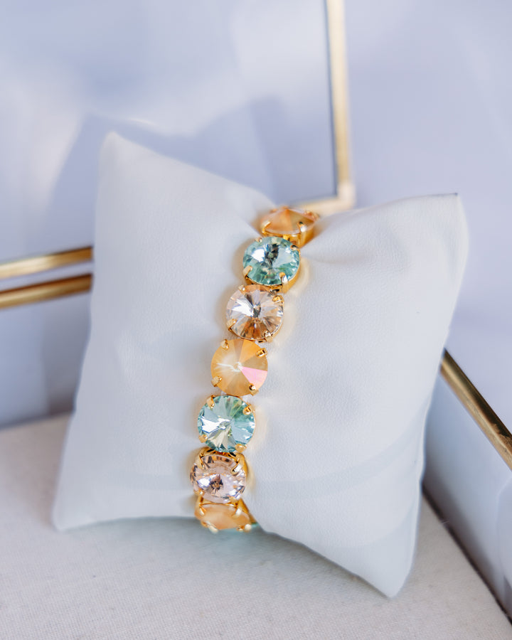 TOVA: (B7077AQCHA) Croatia Stretch Bracelet Aqua Champagne