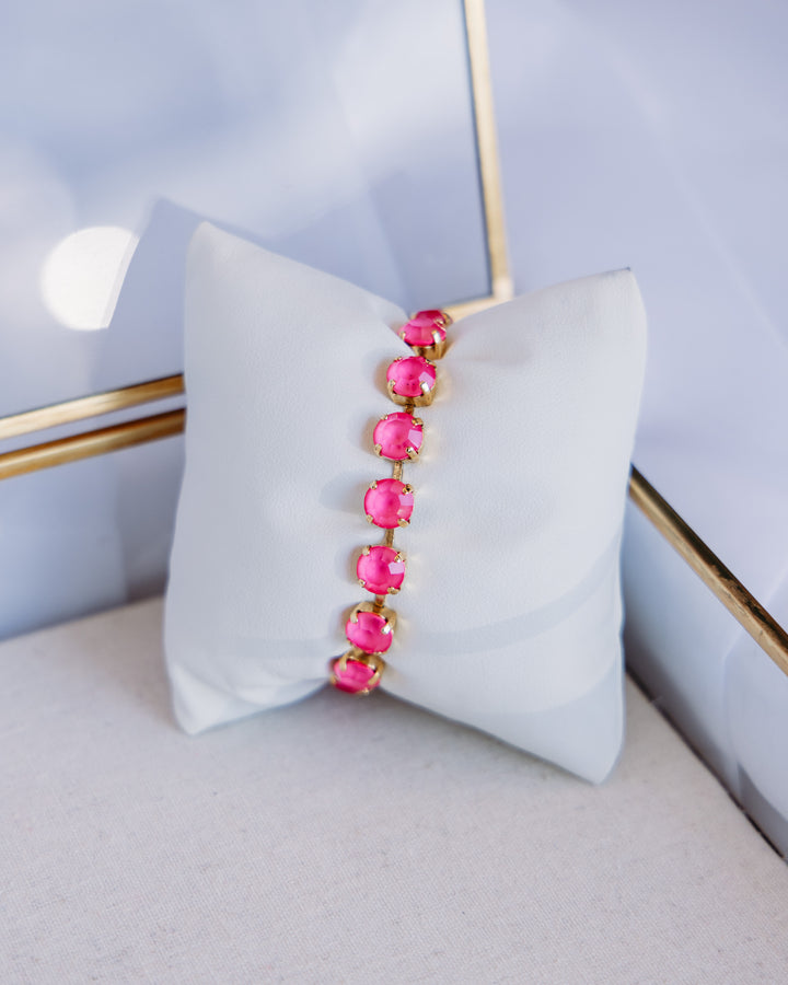 TOVA: (B4406M-CUSTOM) Izzy Bracelet Gold Custom in Ultra Orchid
