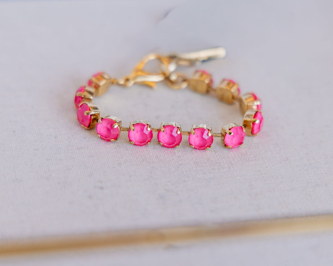 TOVA: (B4406M-CUSTOM) Izzy Bracelet Gold Custom in Ultra Orchid