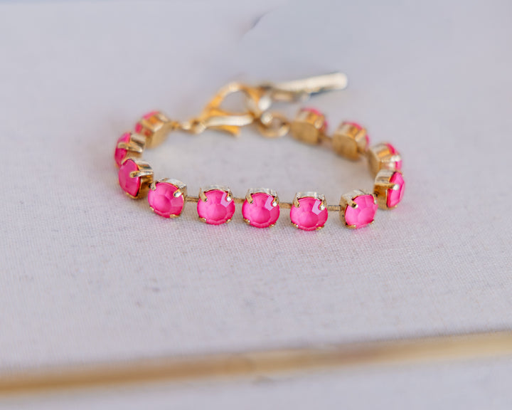 TOVA: (B4406M-CUSTOM) Izzy Bracelet Gold Custom in Ultra Orchid