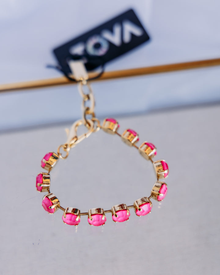 TOVA: (B4406M-CUSTOM) Izzy Bracelet Gold Custom in Ultra Orchid