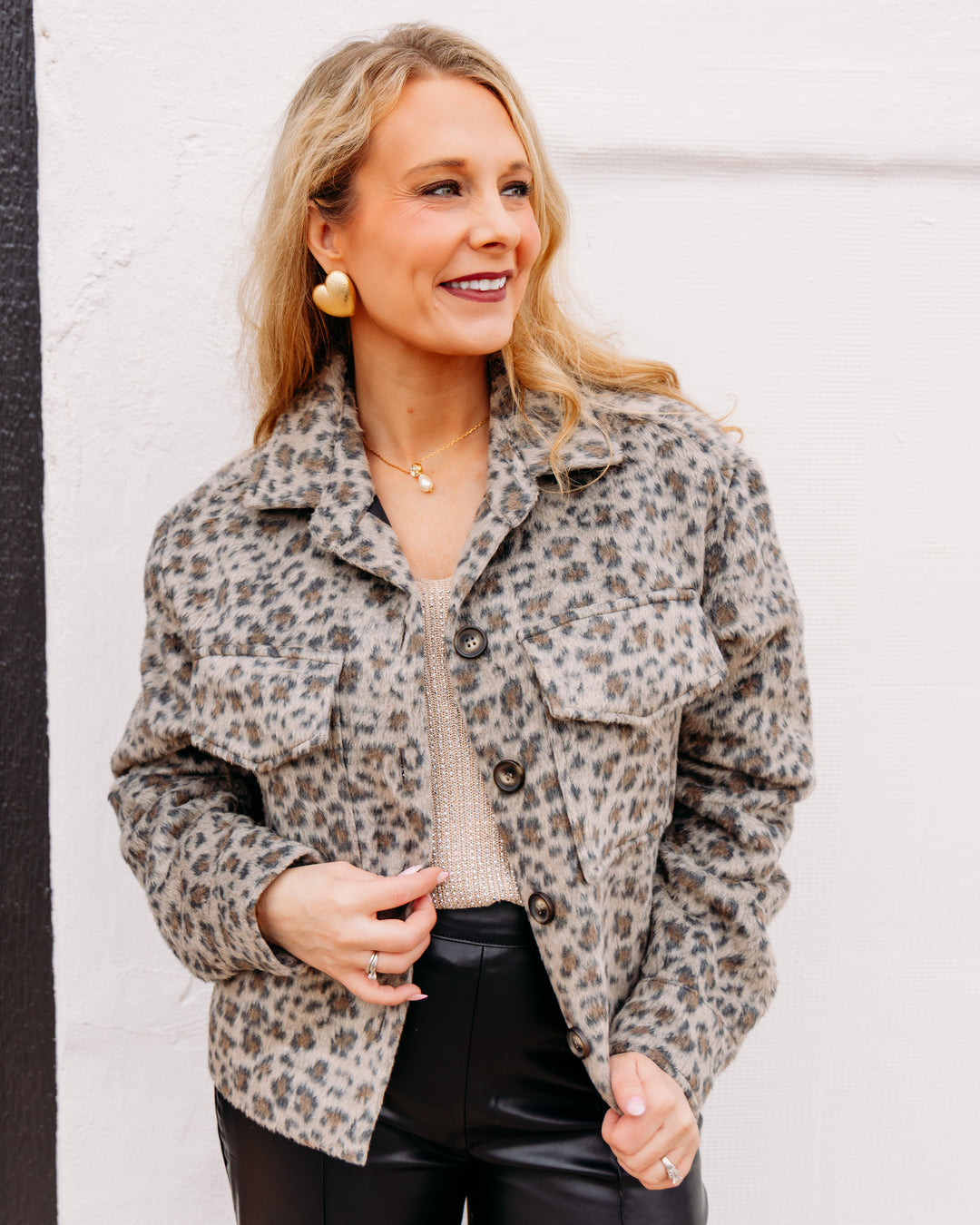 Karen Kane: Brushed Faux Fur Jacket in Leopard (3L61600)