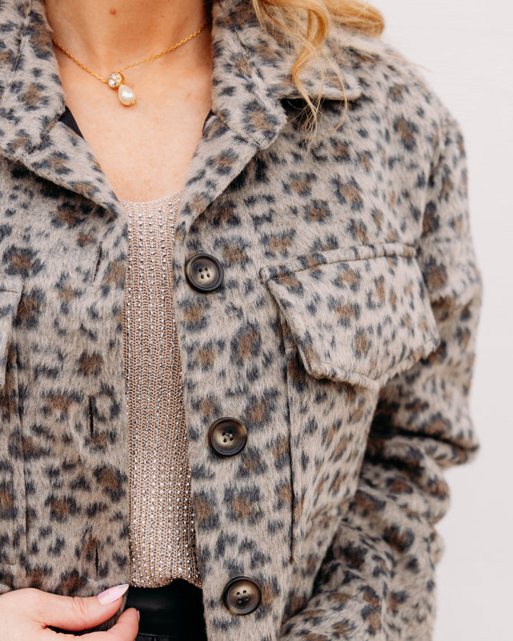 Karen Kane: Brushed Faux Fur Jacket in Leopard (3L61600)