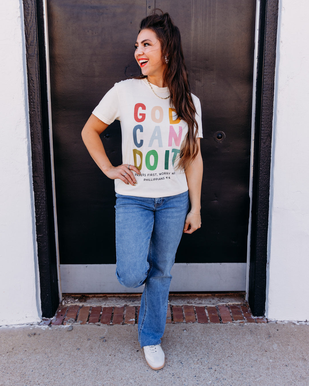 Poppy & Pine: God Can Do It Tee in Ivory