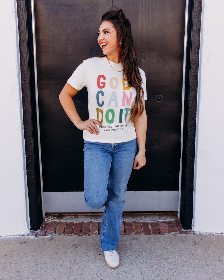 Poppy & Pine: God Can Do It Tee in Ivory