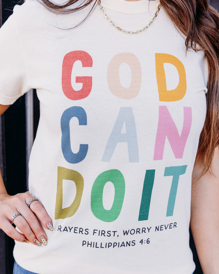 Poppy & Pine: God Can Do It Tee in Ivory