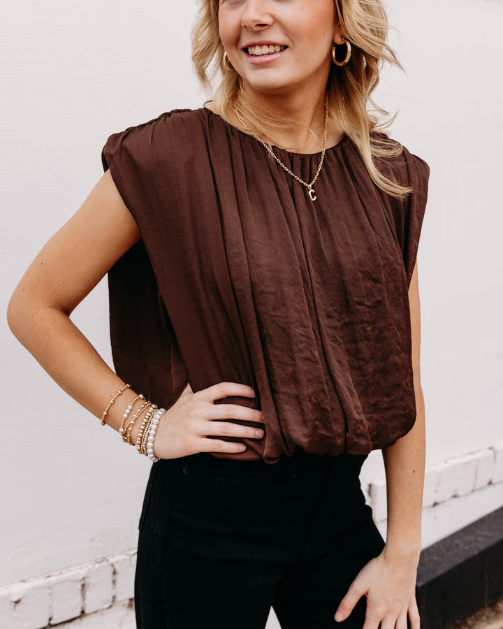 Steve Madden: Milana Top in Shaved Chocolate (BP304712)