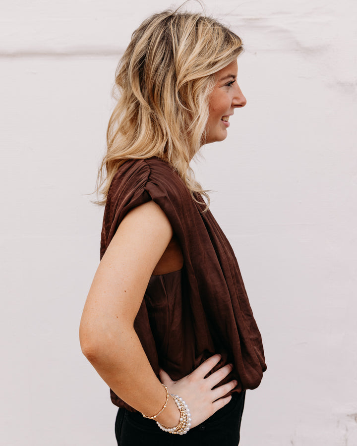Steve Madden: Milana Top in Shaved Chocolate (BP304712)