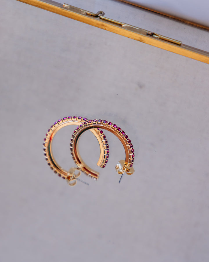 TOVA: (E6034F) Slim Hoop in Fuchsia