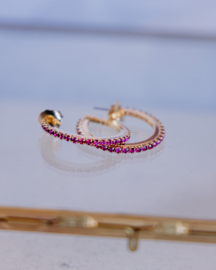 TOVA: (E6034F) Slim Hoop in Fuchsia