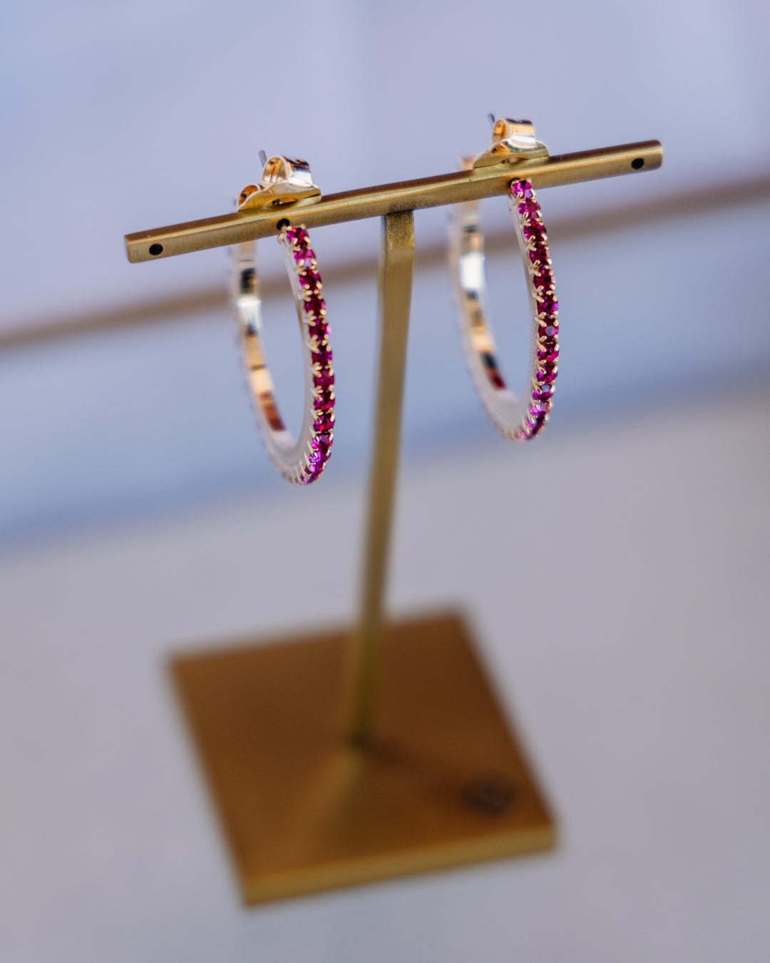 TOVA: (E6034F) Slim Hoop in Fuchsia