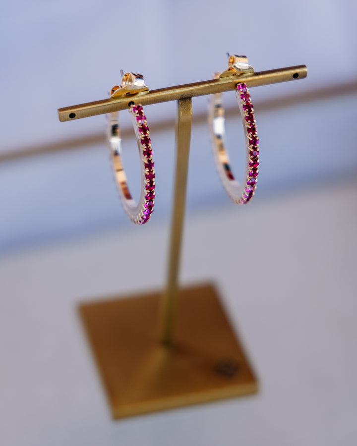 TOVA: (E6034F) Slim Hoop in Fuchsia
