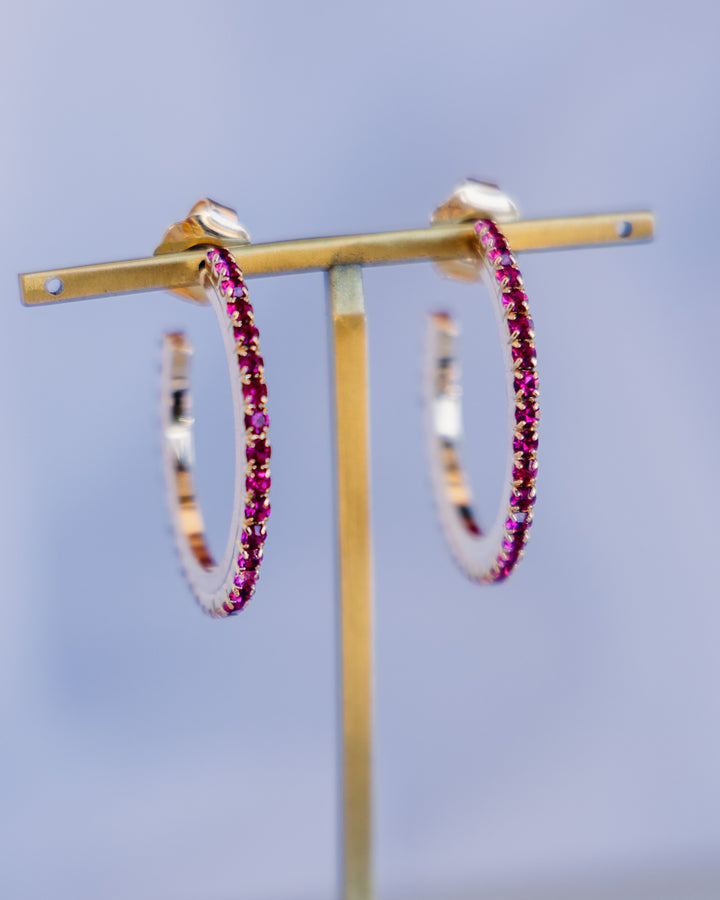 TOVA: (E6034F) Slim Hoop in Fuchsia