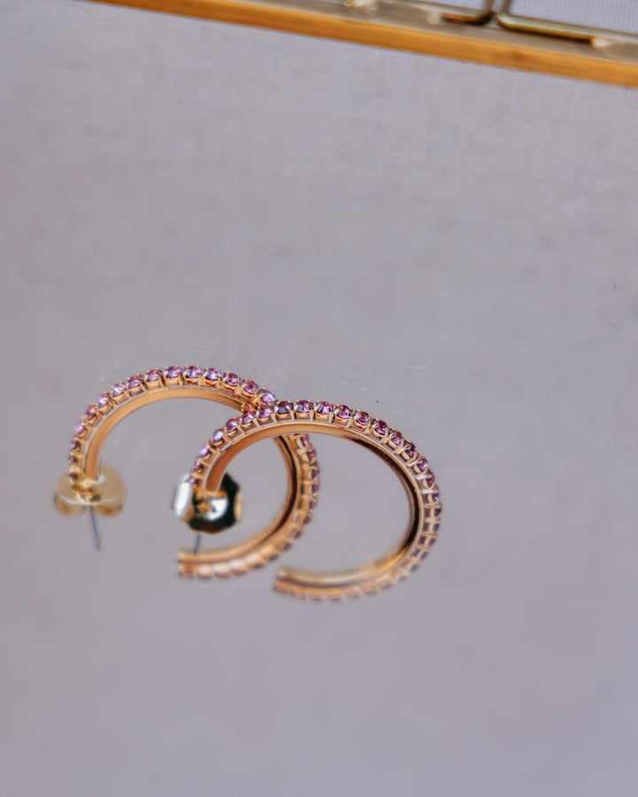 Tova: (E6034LR) Slim Hoops in Light Rose