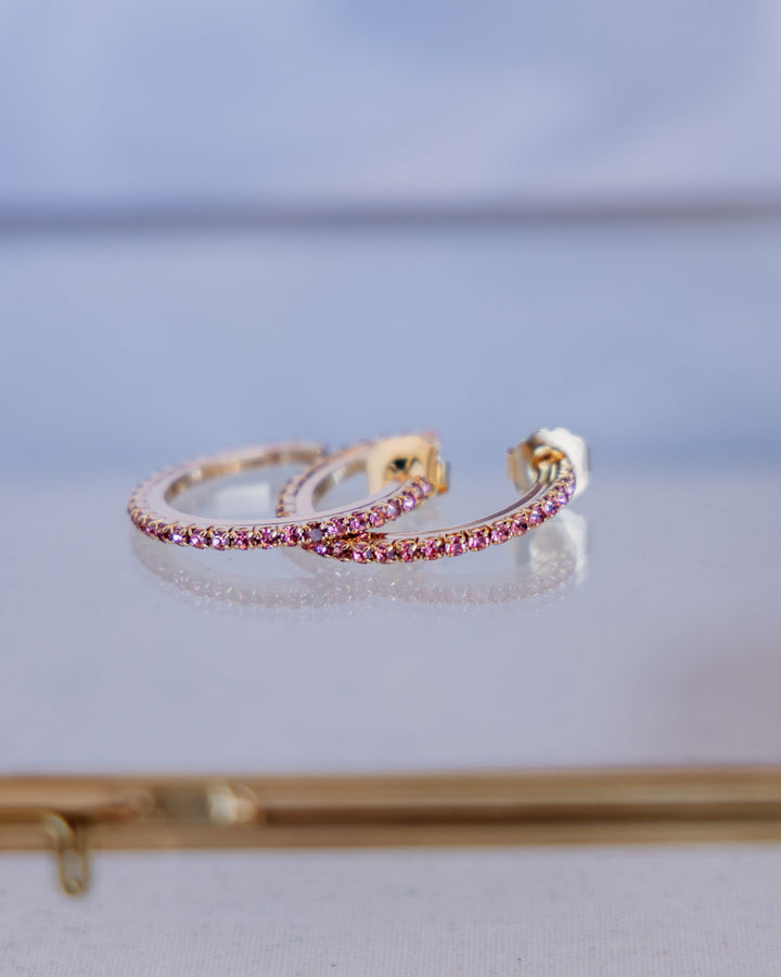 Tova: (E6034LR) Slim Hoops in Light Rose