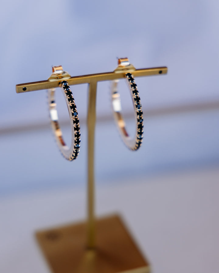 TOVA: (E6034JET) Slim Hoop In JET