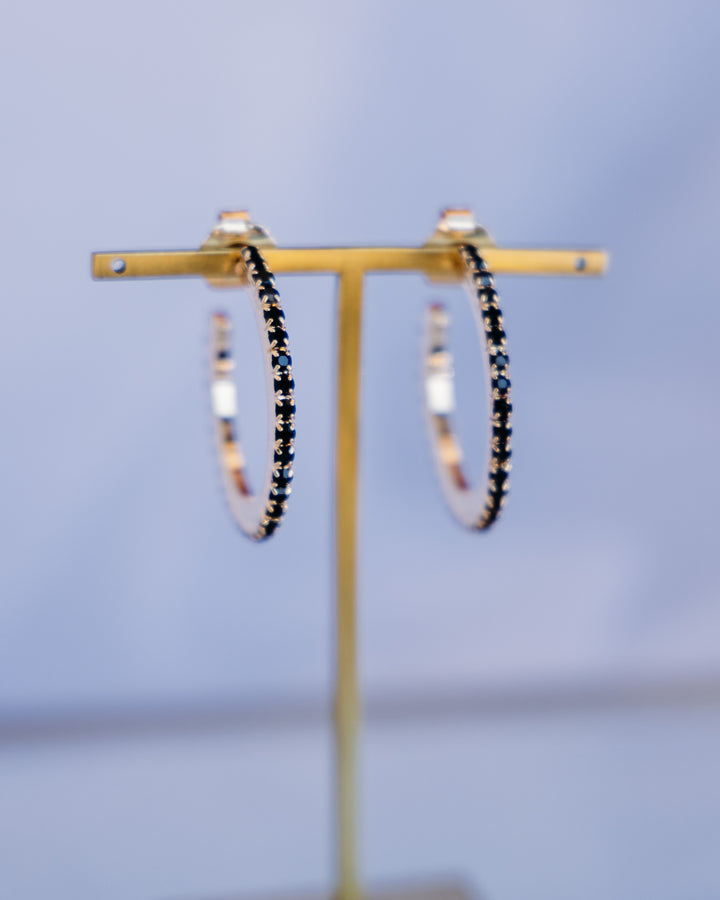 TOVA: (E6034JET) Slim Hoop In JET