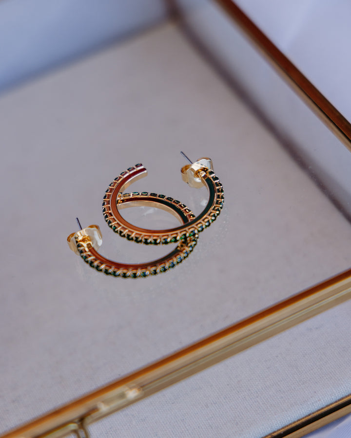 TOVA: (E6034E) Slim Hoop In Emerald