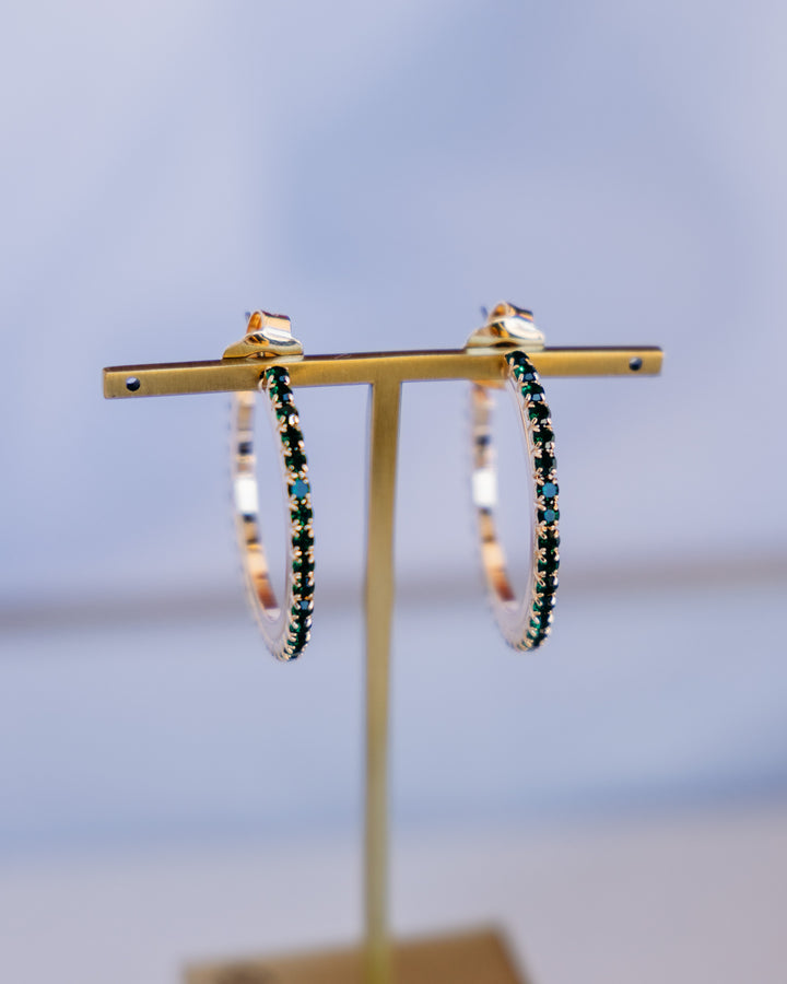 TOVA: (E6034E) Slim Hoop In Emerald