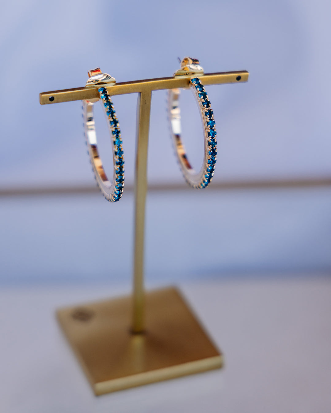 TOVA: (E6034IND) Slim Hoop in Indicolite