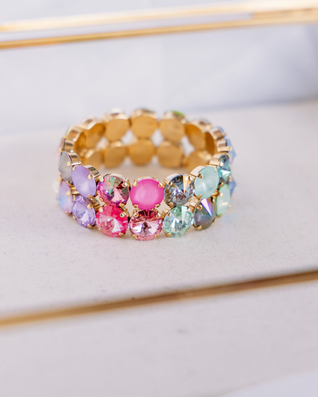 Tova: (B5946FD) Olivia 2 Strand Mega Stretch Bracelet in Fairy Dust