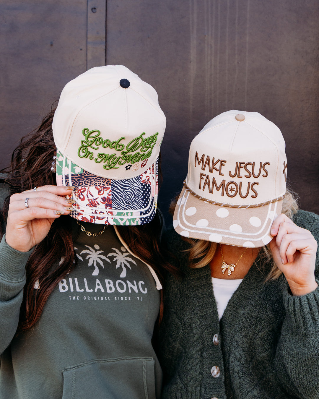 Poppy & Pine: Make Jesus Famous Hat in Brown Polka Dot