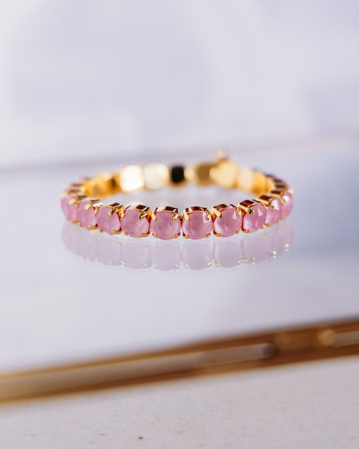 Tova: (B7076PP-S) Oakland Stretch Bracelet in Solids Petal Pink