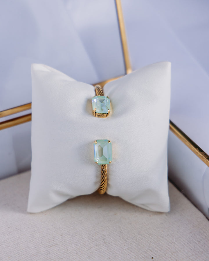Tova: (B7404UMINT) Charlotte Cuff in Rectangle in Fairy Dust Ultra Mint