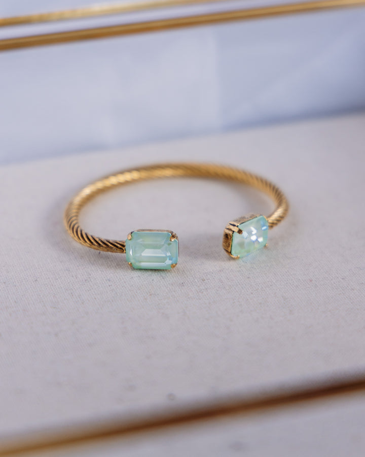 Tova: (B7404UMINT) Charlotte Cuff in Rectangle in Fairy Dust Ultra Mint