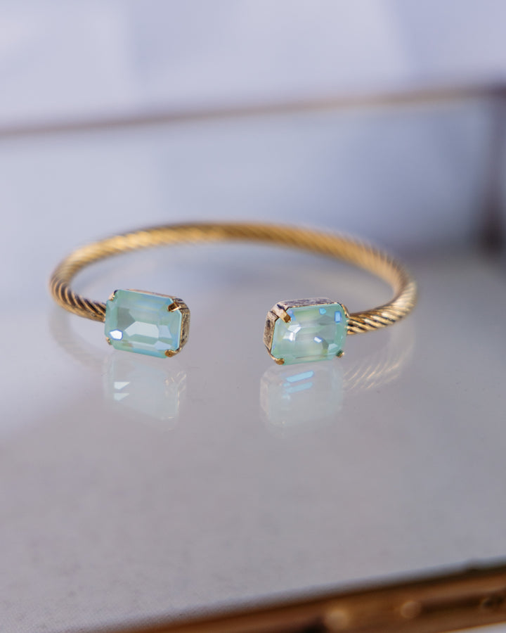 Tova: (B7404UMINT) Charlotte Cuff in Rectangle in Fairy Dust Ultra Mint