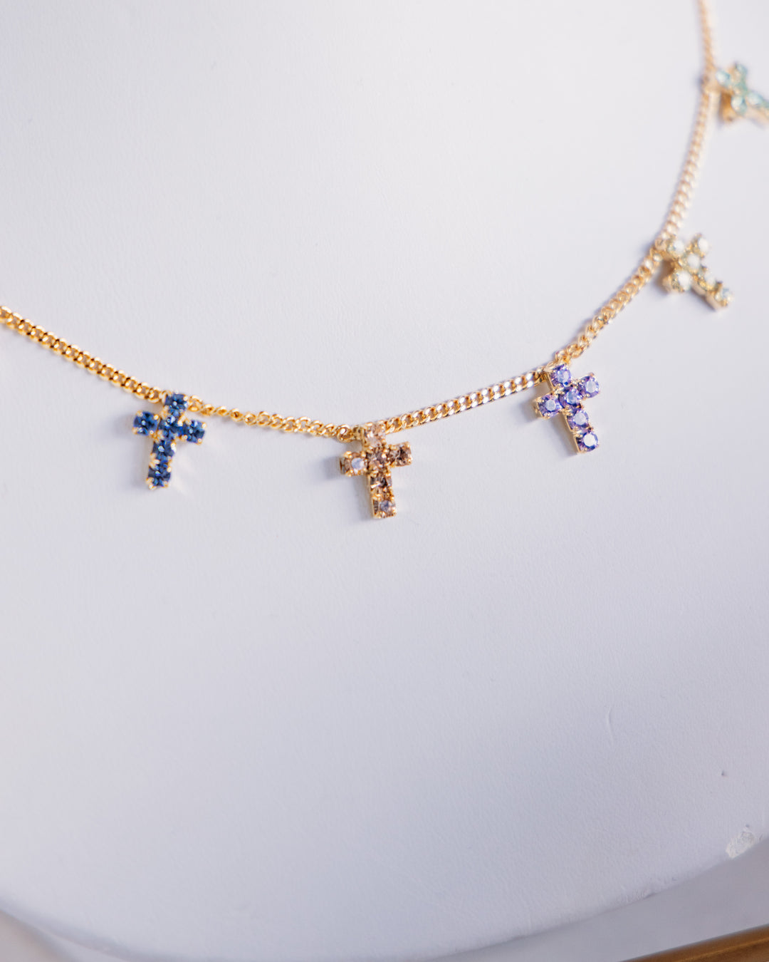 Tova: (N5989AGFD) Multi Cross Necklace in Fairy Dust