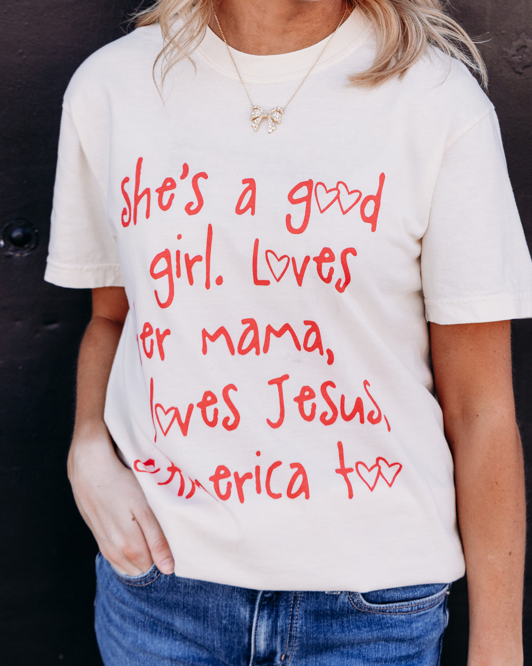 Poppy & Pine: She's a Good Girl Tee in Ivory