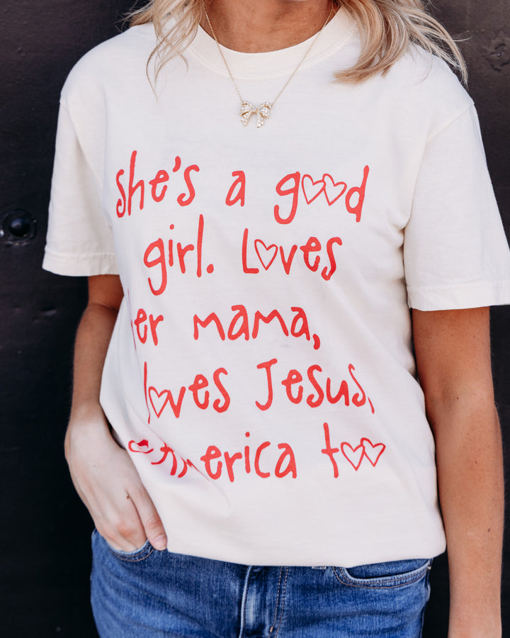Poppy & Pine: She's a Good Girl Tee in Ivory