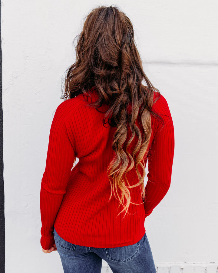 Charlie B: Ribbed Knit Mock Neck Sweater in Équestre (C2754RP)