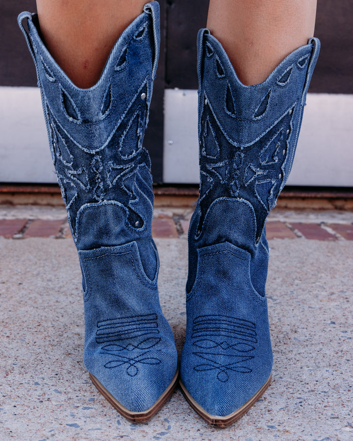 Madden Girl: Saloonn Boots in Denim