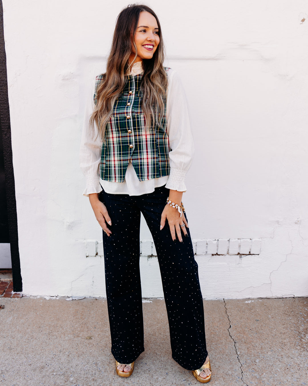 Joseph Ribkoff: Rhinestone Wide-Leg Jeans (254921W26)