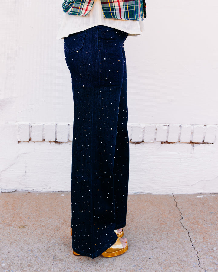 Joseph Ribkoff: Rhinestone Wide-Leg Jeans (254921W26)