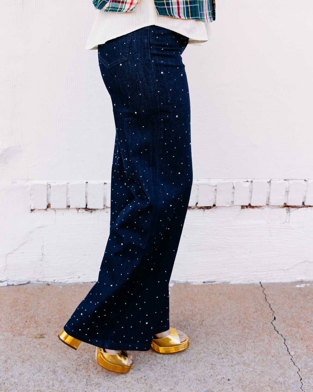 Joseph Ribkoff: Rhinestone Wide-Leg Jeans (254921W26)