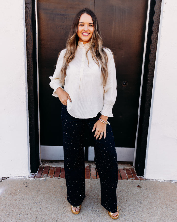 Joseph Ribkoff: Rhinestone Wide-Leg Jeans (254921W26)
