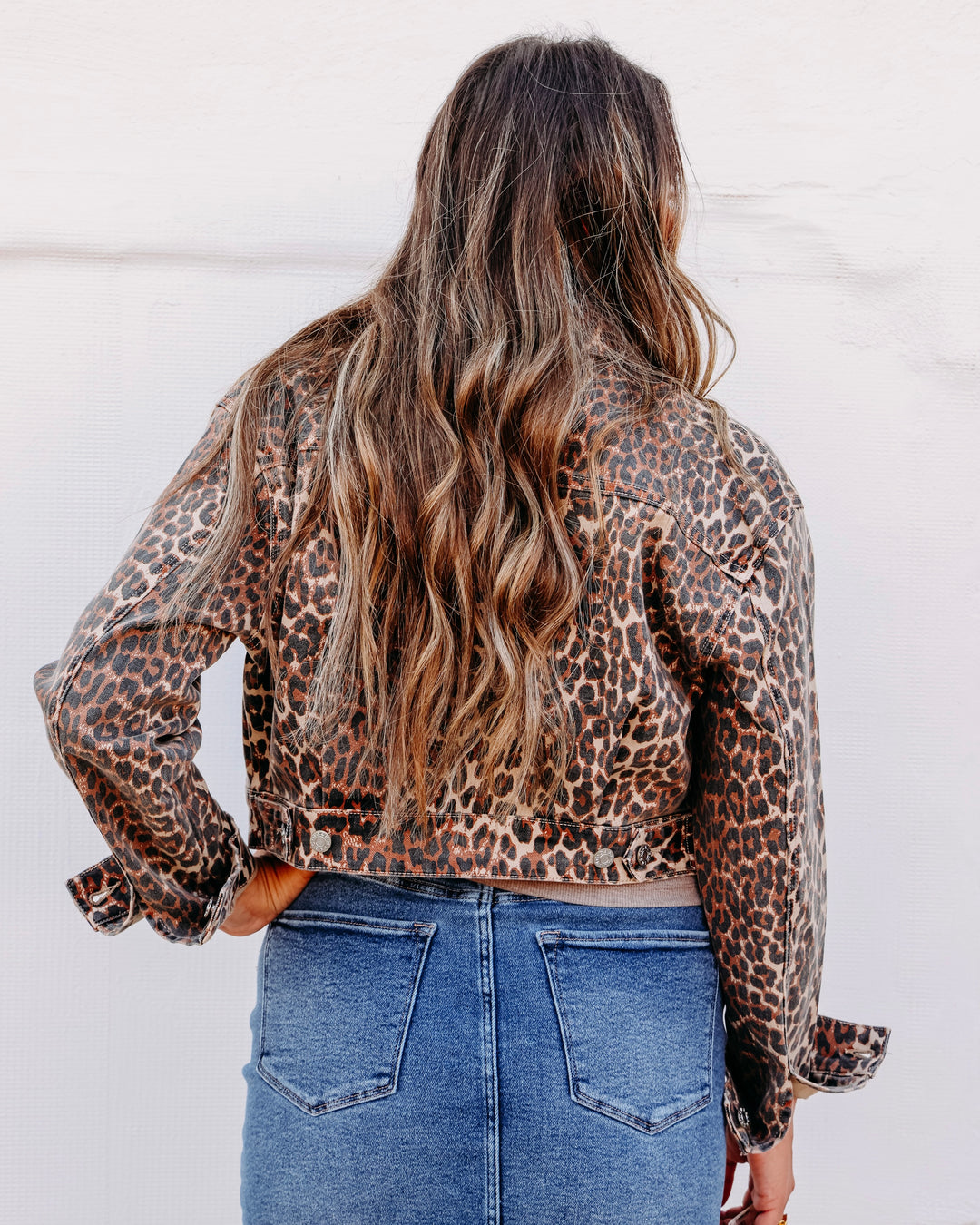 Daze: Del Mar Cropped Trucker Jacket in Cool Cat D00080010-OA