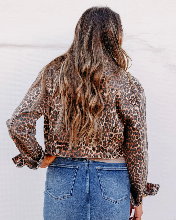 Daze: Del Mar Cropped Trucker Jacket in Cool Cat D00080010-OA