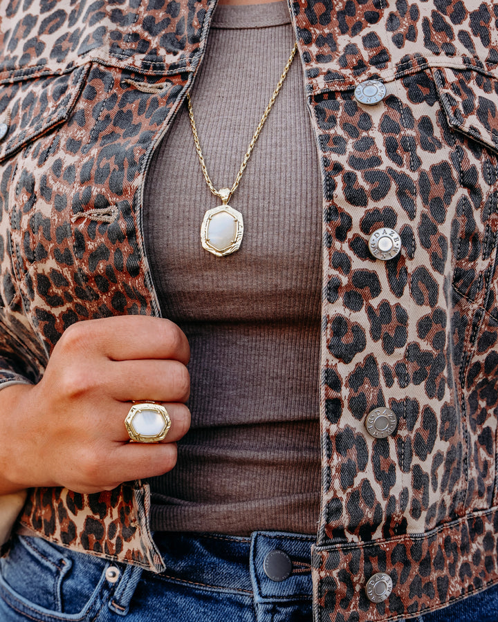 Daze: Del Mar Cropped Trucker Jacket in Cool Cat D00080010-OA
