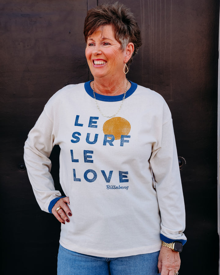 Billabong: Le Love Surf Ls Ringer in White Cap (BL001111W)